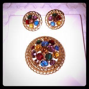 Vintage set of earrings with pendant